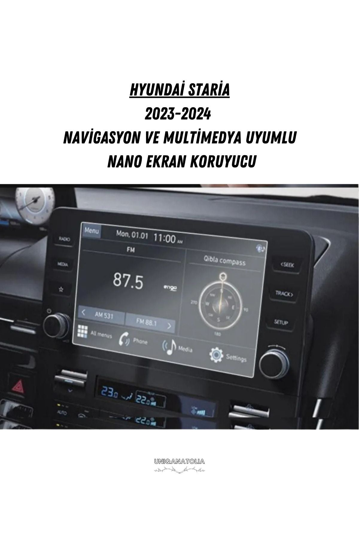 Hyundai Staria 2023-2024 Navigasyon ve Multimedya Uyumlu Nano Ekran Koruyucu