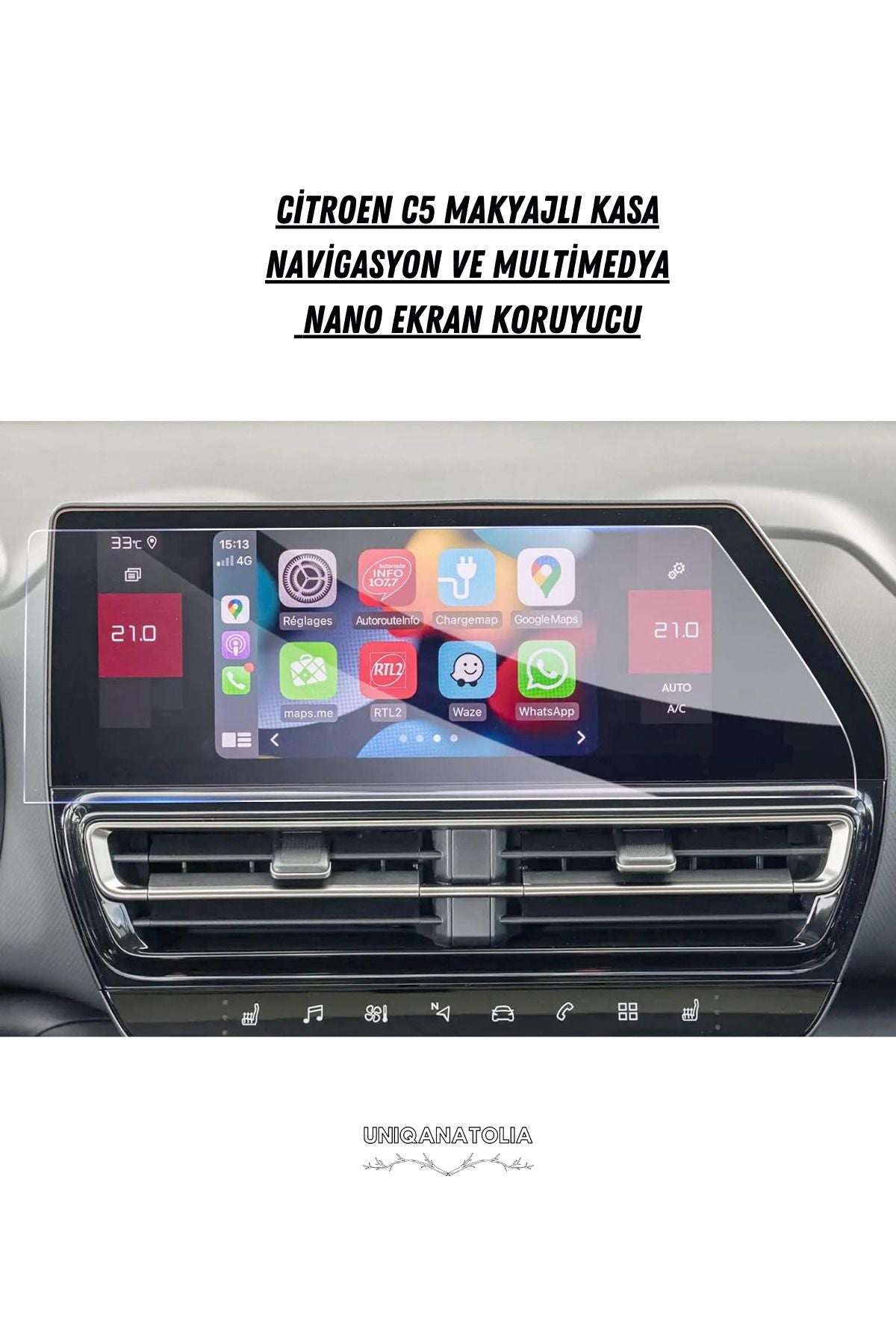 Citroen C5 Aırcross Makyajlı Kasa 10 İnç Navigasyon Panel Uyumlu Nano Ekran Koruyucu