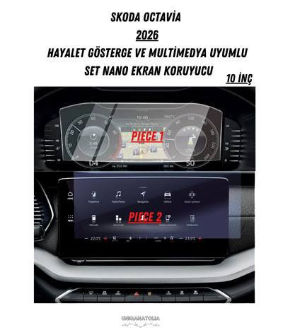 Skoda Octavia Hayalet Ekran ve Multimedya Uyumlu Set Nano Ekran Koruyucu