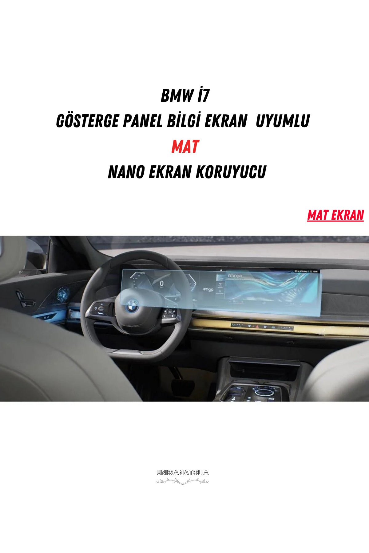 BMW i7 Gösterge Panel ve Bilgi Ekran Uyumlu Mat Ekran Koruyucu
