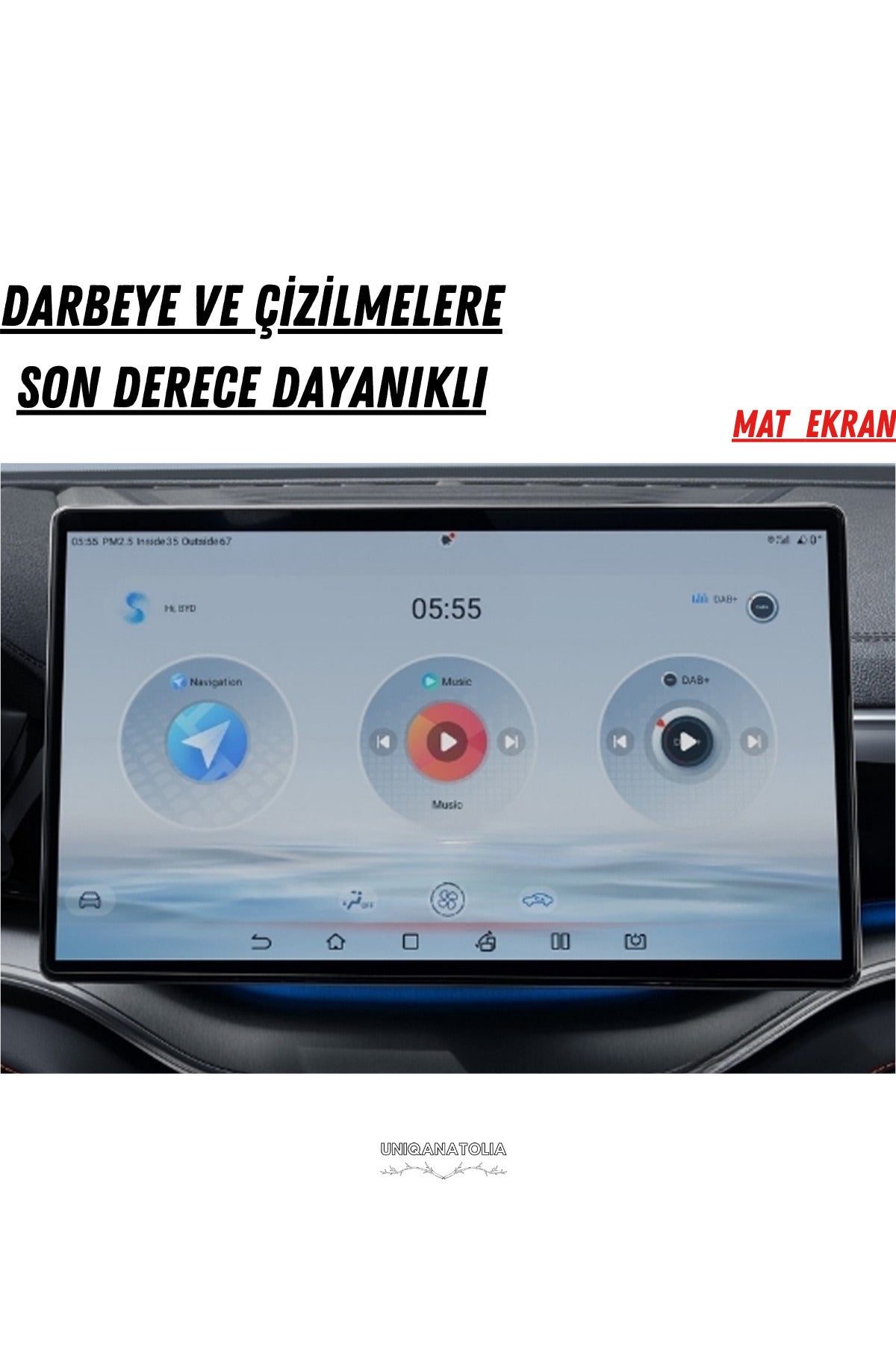 BYD Sealion 7 15.6 inç Navigasyon ve Multimedya Uyumlu Mat Ekran Koruyucu