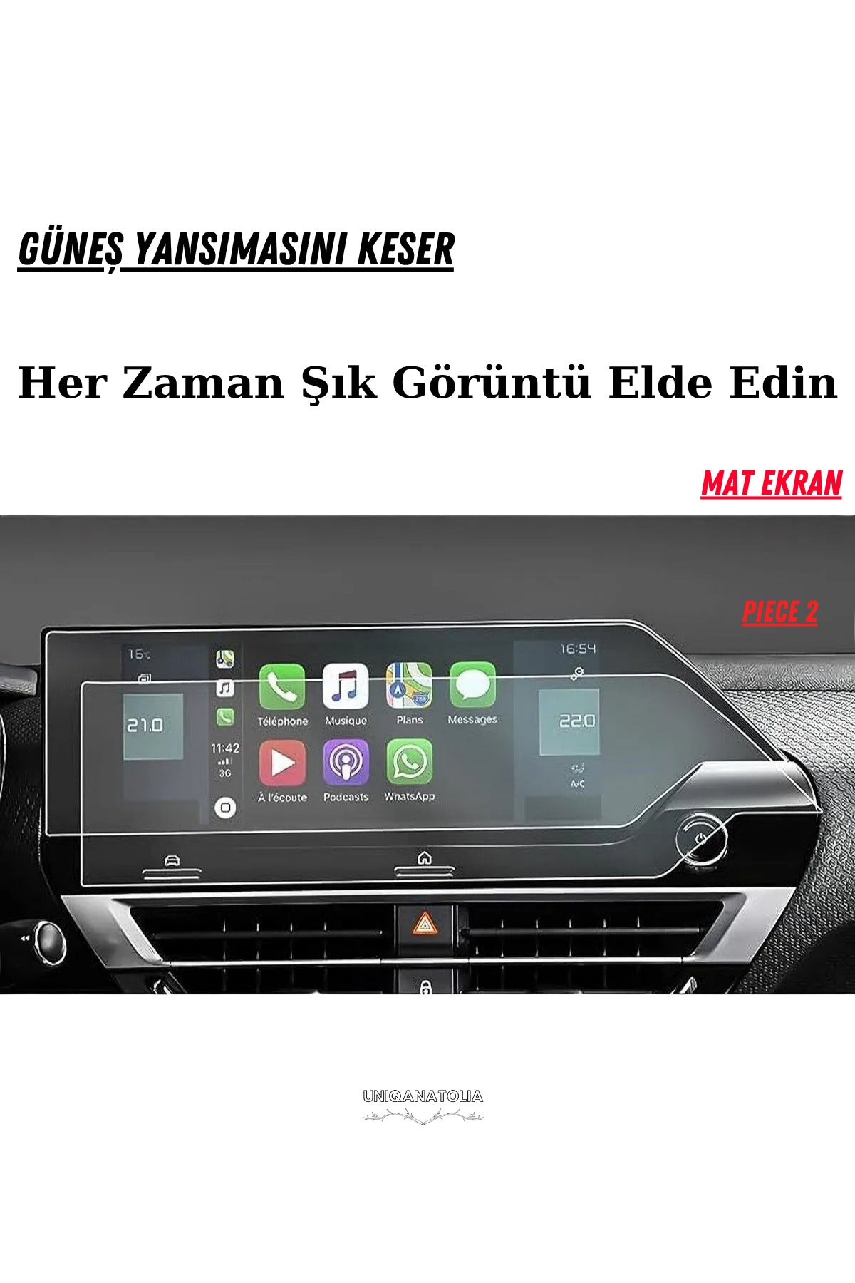 Citroen C4X 2021- 2024 Hayalet Gösterge ve Multimedya Uyumlu Mat Ekran Koruyucu