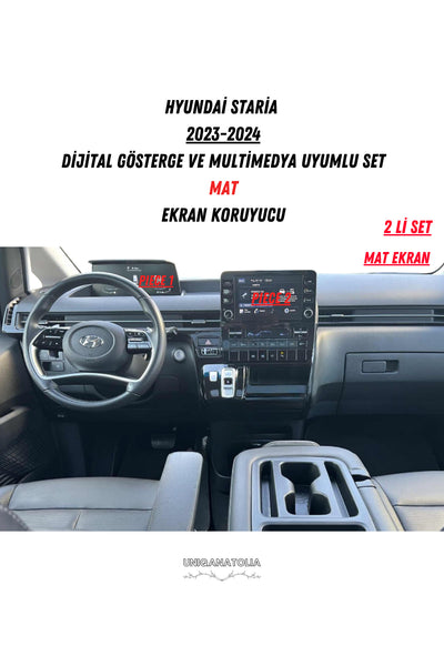 Hyundai Staria 2023-2024 Dijital Gösterge Ve Multimedya Uyumlu Set Mat Ekran Koruyucu