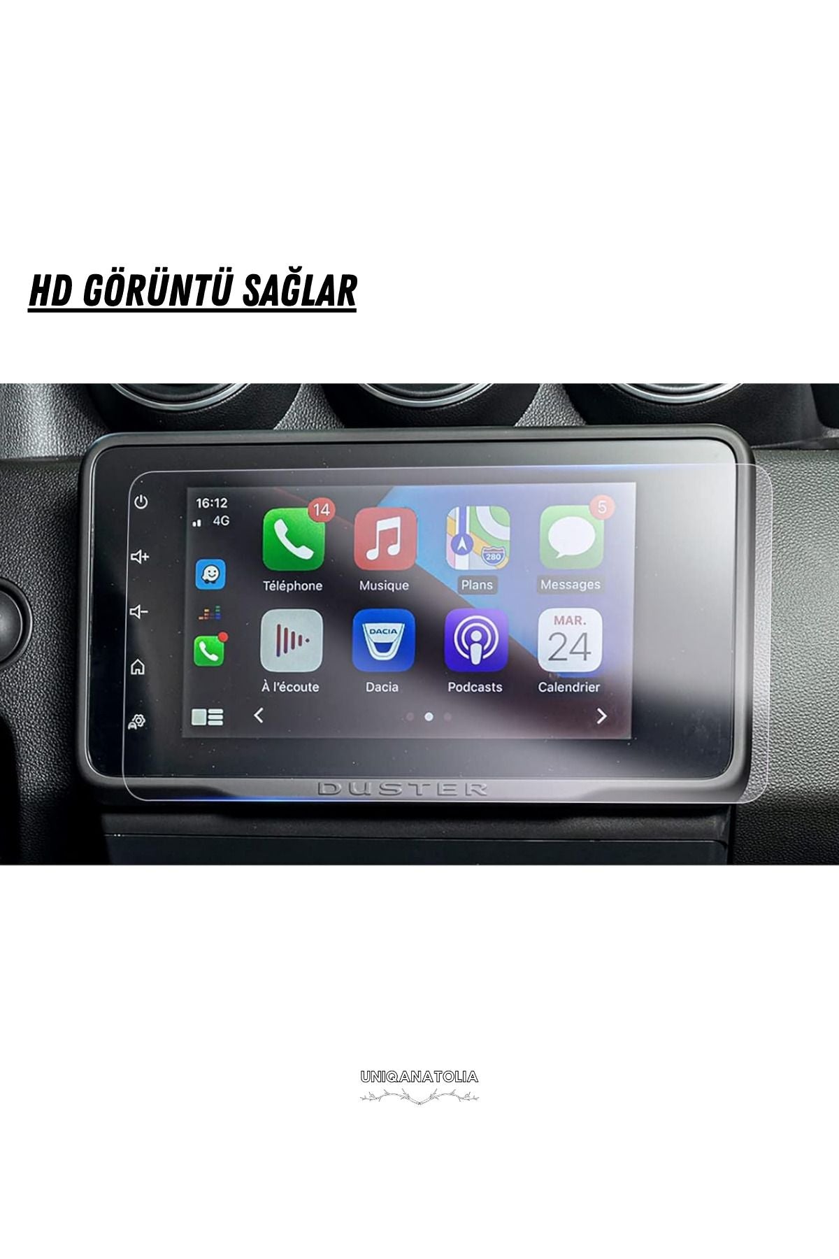 Dacia Duster 2021 2022 8 İnç Navigasyon ve Multimedya Uyumlu Nano Ekran Koruyucu