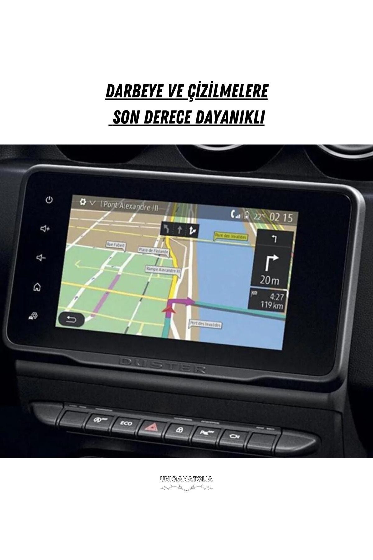 Dacia Duster 2021 2022 8 İnç Navigasyon ve Multimedya Uyumlu Nano Ekran Koruyucu