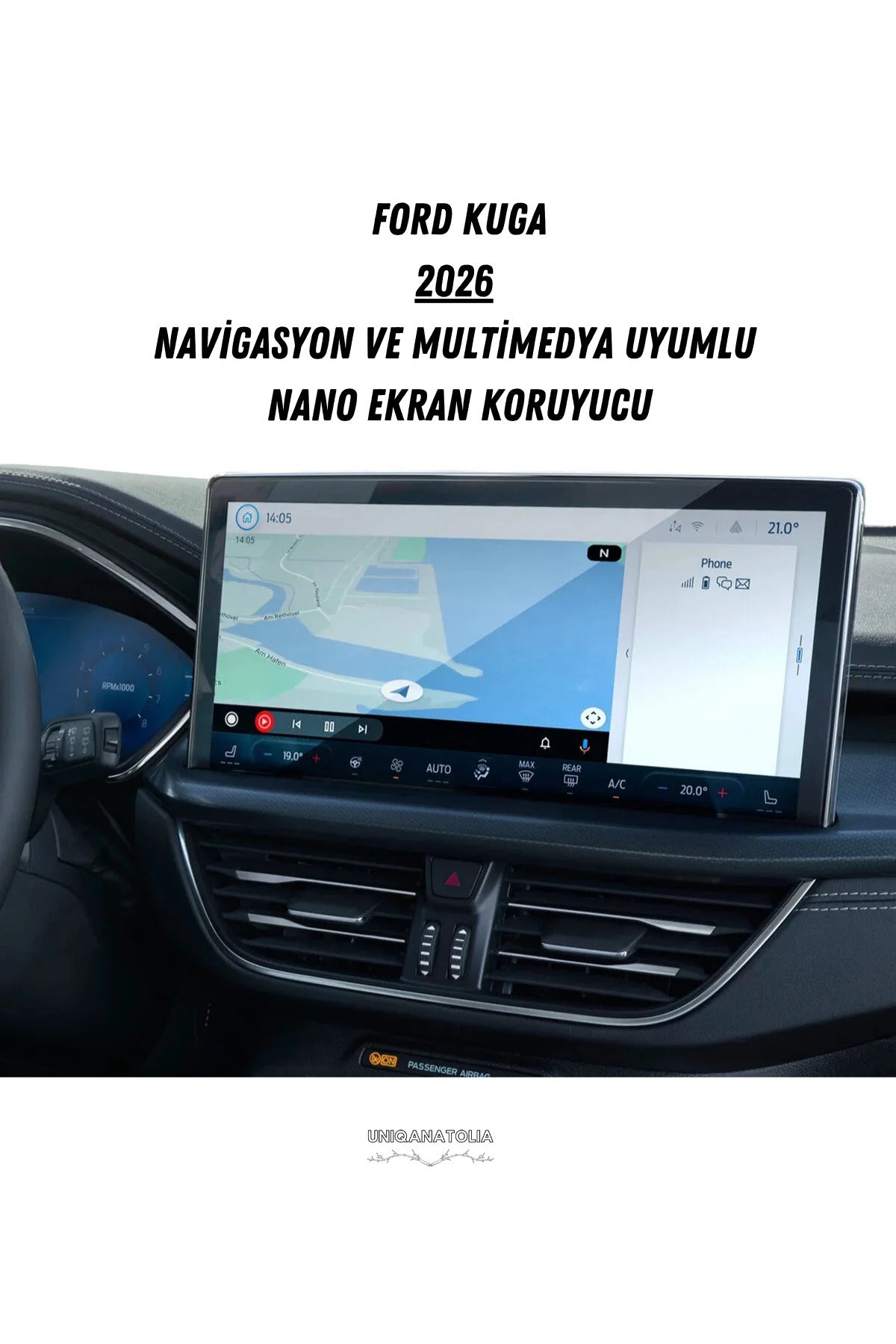 Ford Kuga 2026 Navigasyon ve Multimedya Uyumlu Nano Ekran Koruyucu