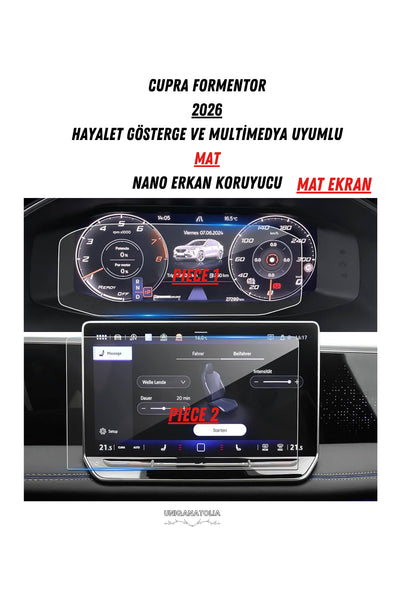 Cupra Formentor 2026 Hayalet Ekran Ve Multimedya Uyumlu Set Mat Ekran Koruyucu