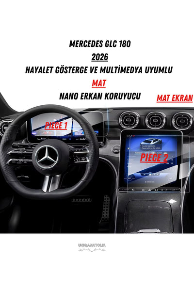Mercedes GLC 180 2026 Hayalet Gösterge ve Multimedya Uyumlu Set Mat Ekran Koruyucu
