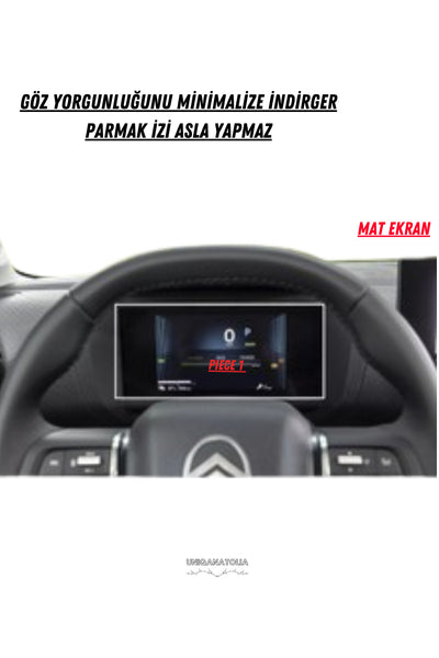 Citroen C4 X-C4 X Max 2025 Hayalet Gösterge ve Multimedya Uyumlu Mat Ekran Koruyucu