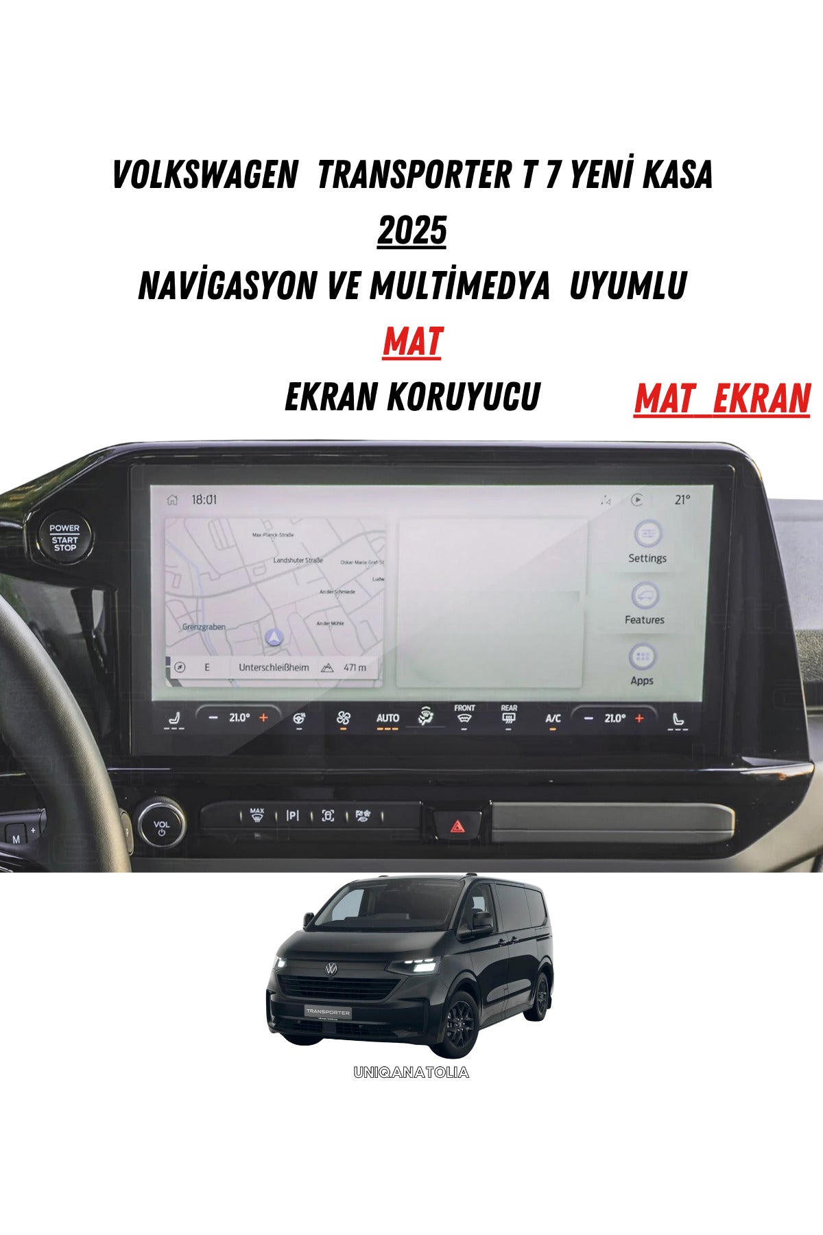 Volkswagen Tiguen R Line 2025 Hayalet Gösterge ve Multimedya Uyumlu Nano Ekran Koruyucu