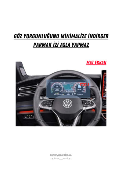 Volkwagen Tiguen 2024 Hayalet Gösterge ve Multimedya Uyumlu Set Mat Ekran Koruyucu