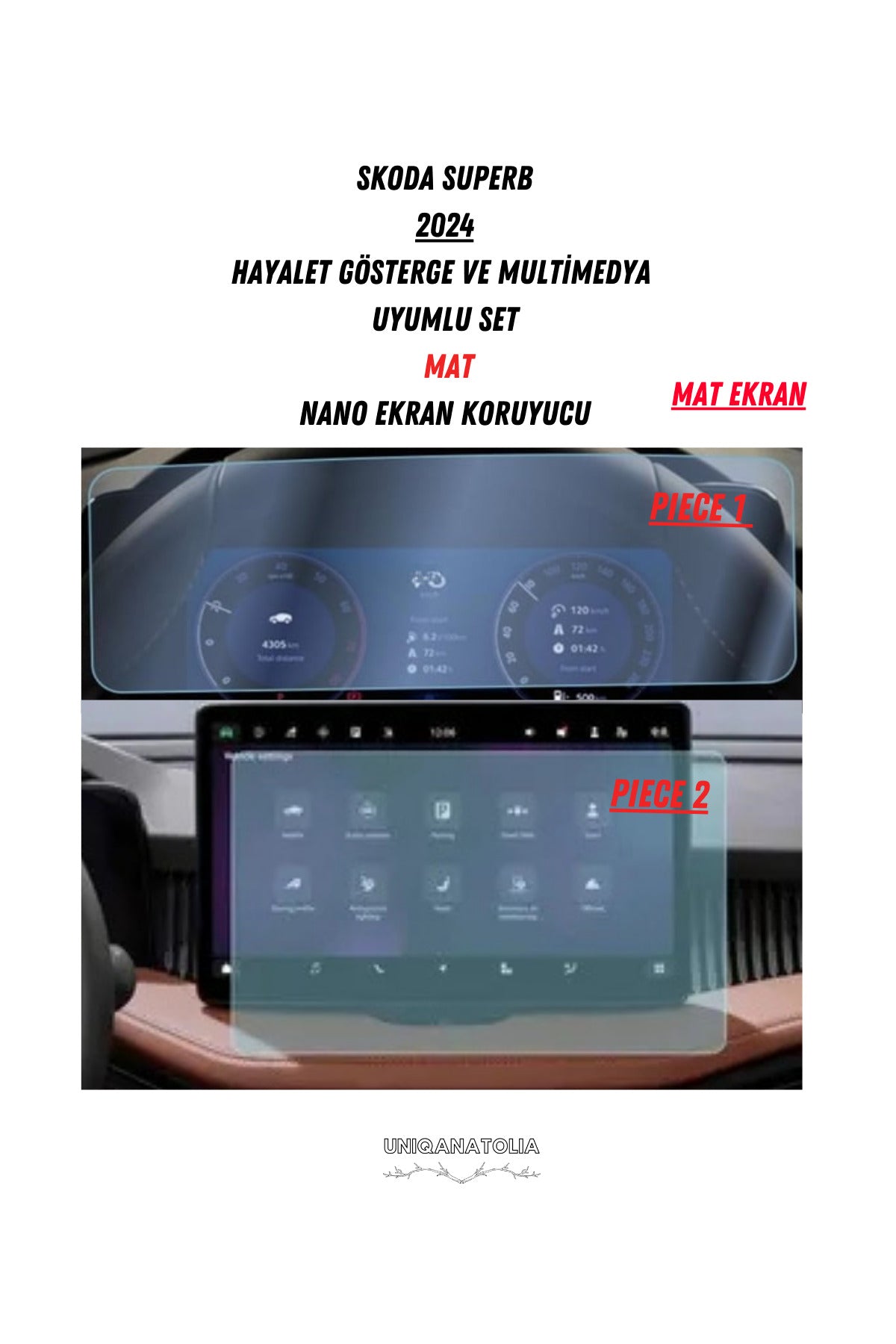 Skoda Superb 2024 Dijital Gösterge Uyumlu Nano Ekran Koruyucu