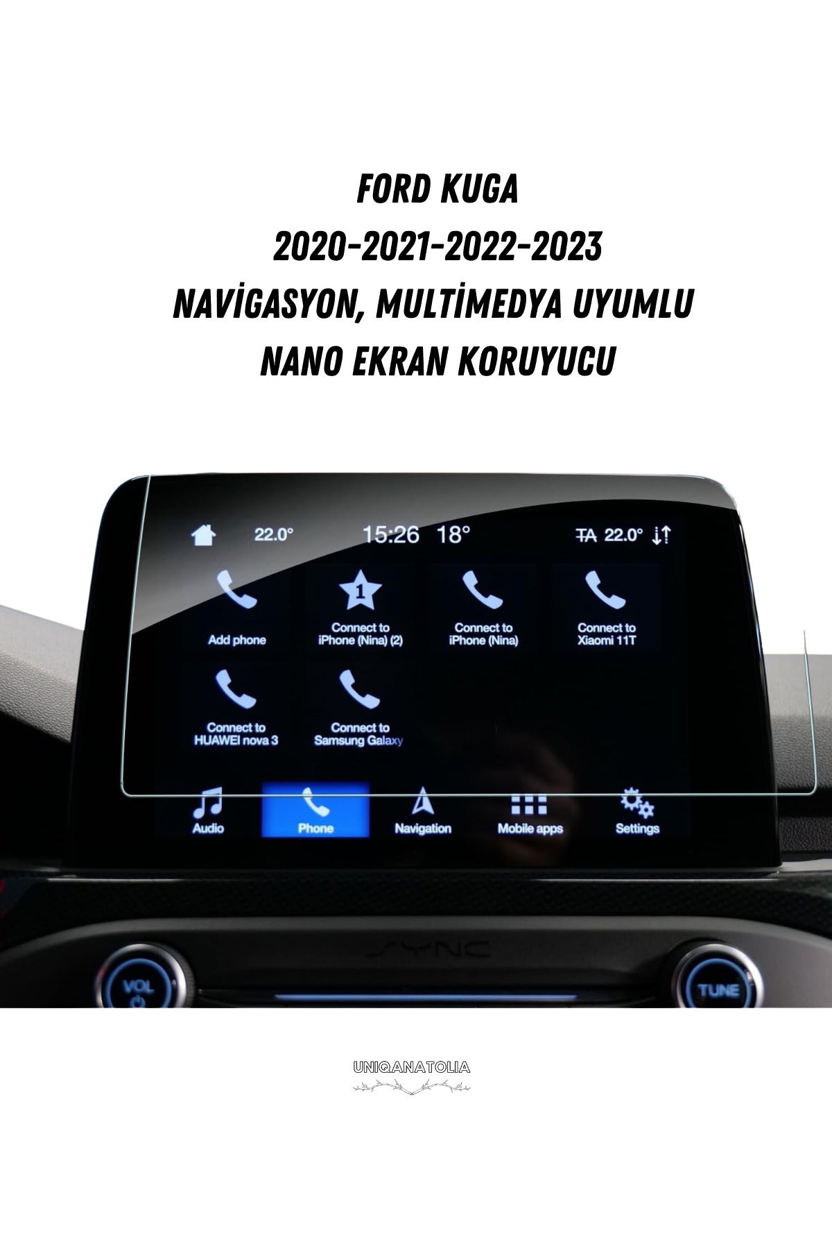 Ford Kuga 2020-2023 Navigasyon ve Multimedya Uyumlu Nano Ekran Koruyucu