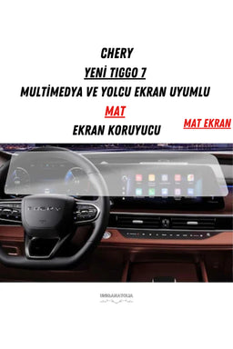 Chery Yeni Tıggo 7 Multimedya ve Yolcu Ekran Uyumlu Mat Ekran Koruyucu
