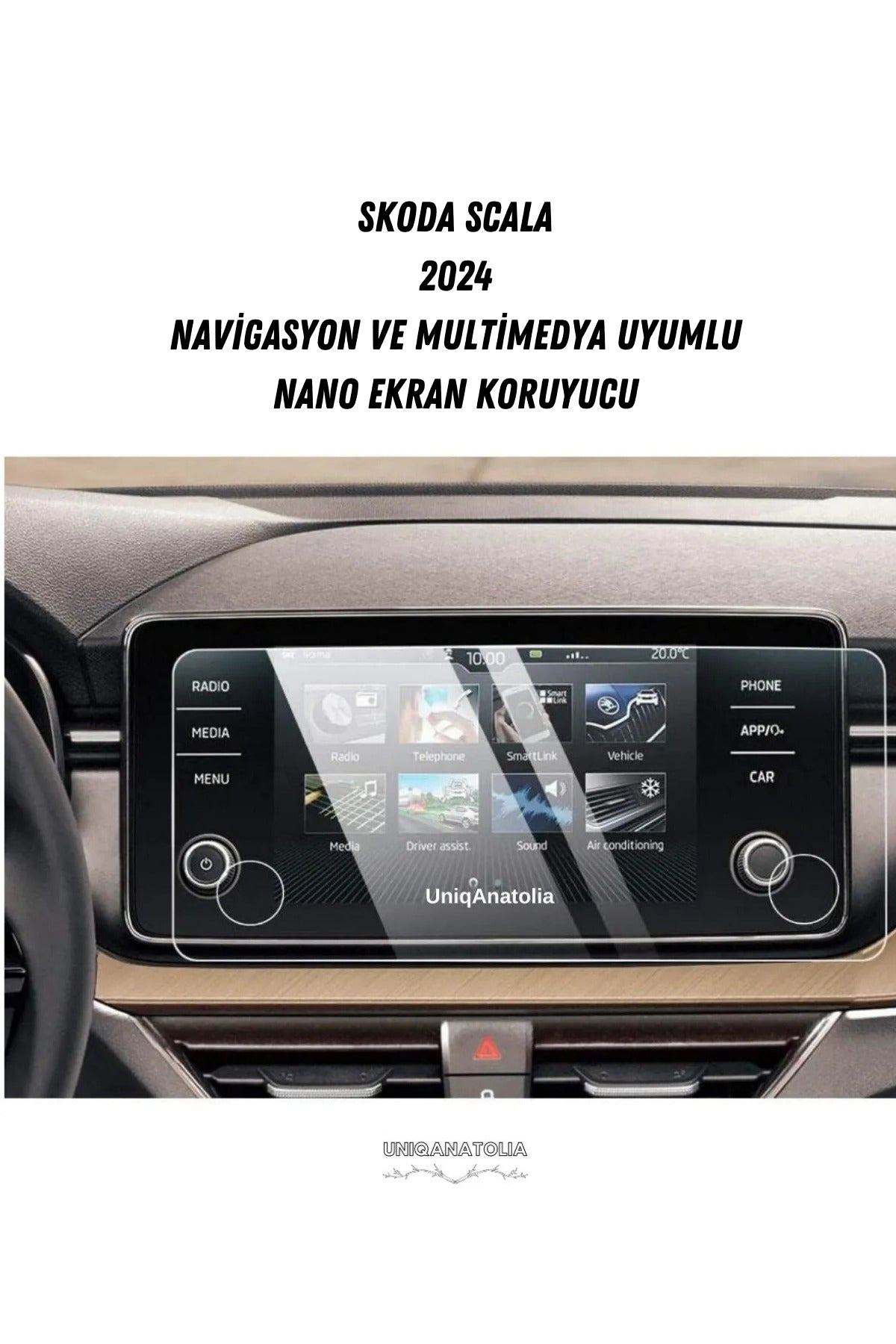 Skoda Scala 2024 Navigasyon Ve Multimedya Uyumlu Nano Ekran Koruyucu