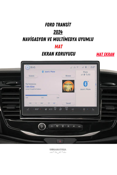 Ford Transit 2024 Navigasyon ve Multimedya Uyumlu Mat Ekran Koruyucu