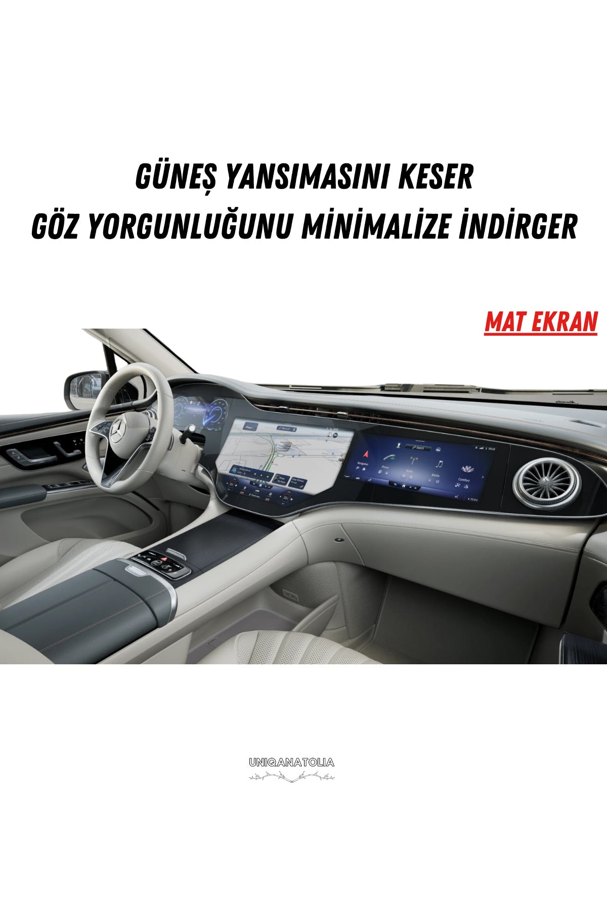 Mercedes EQS 450 Hayalet ve Bilgi Ekran Uyumlu Mat Ekran Koruyucu