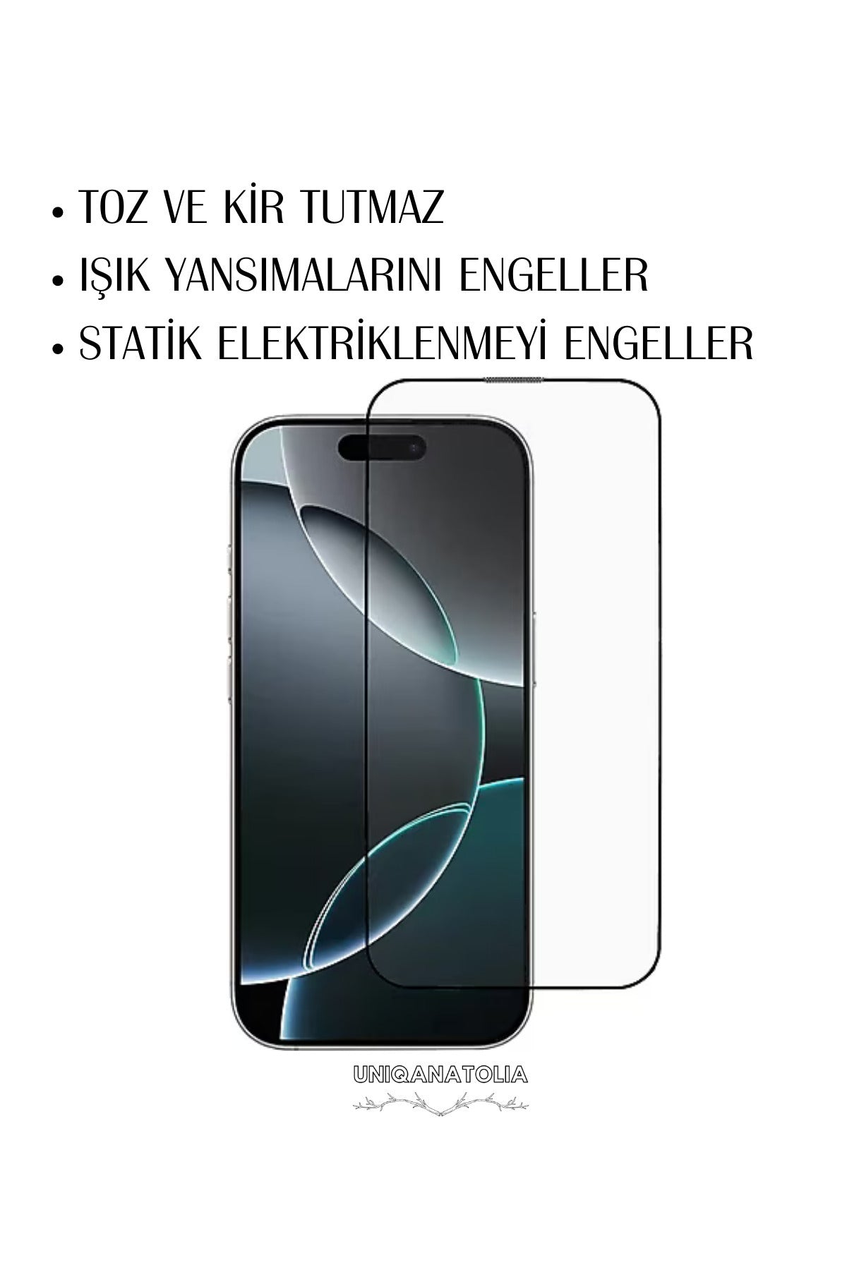 iPhone 17 Pro Anti-Static 3D Toz Tutmayan Kırılmaz Ekran Koruyucu