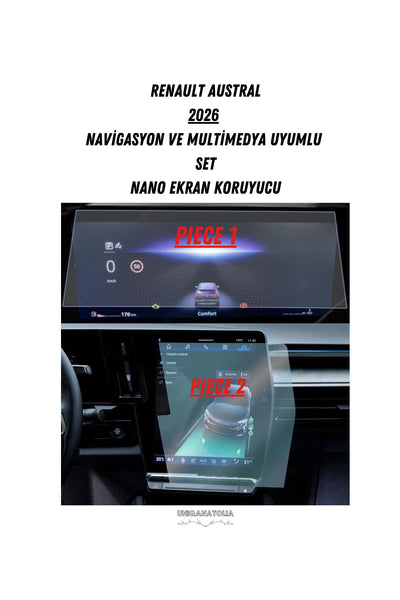 Renault Austral 2026 Hayalet Ekran Ve Multimedya Uyumlu Set Mat Ekran Koruyucu