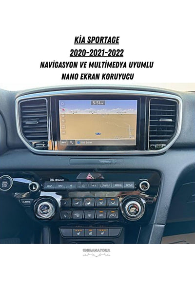 Kia Sportage 2020 2021 2022 Uyumlu 8 inç Navigasyon ve Multimedya Nano Ekran Koruyucu