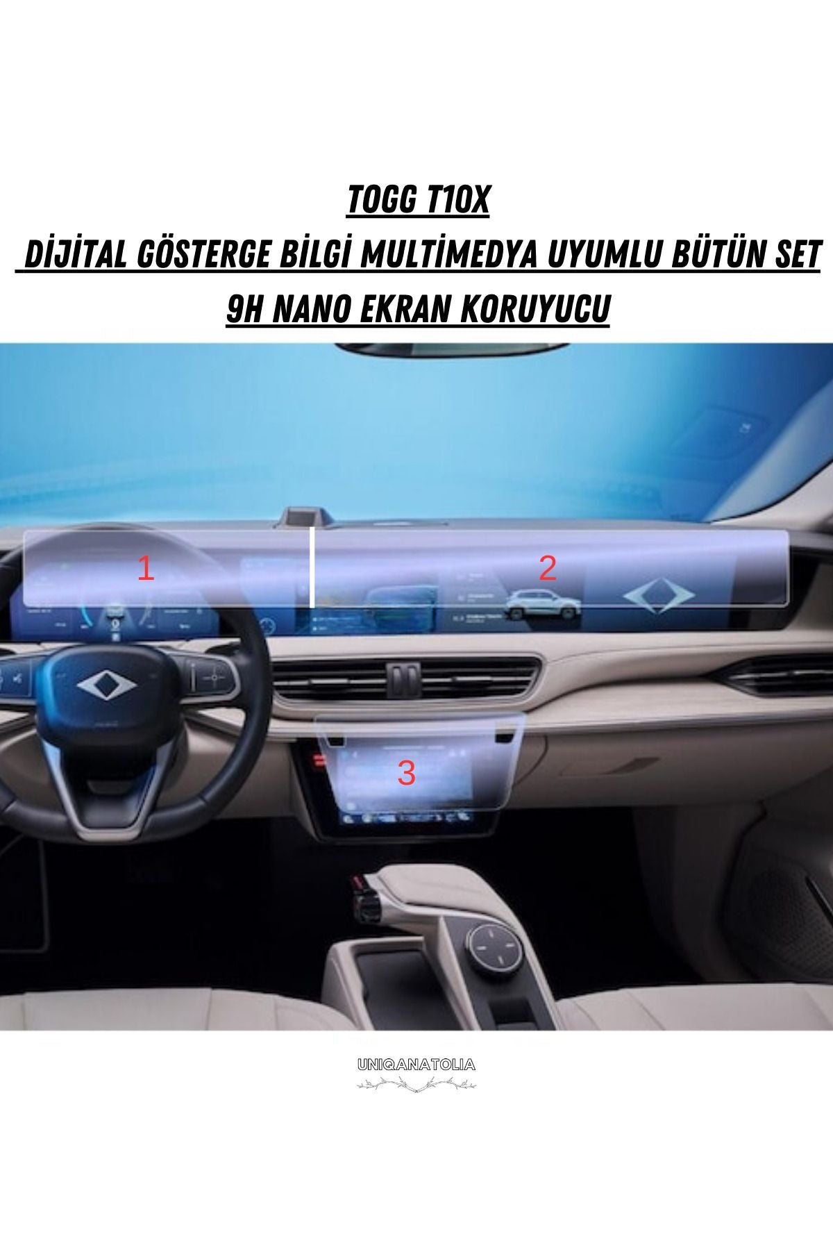 Togg T10X Bilgi Ekran ve Multimedya Uyumlu Mat Ekran Koruyucu