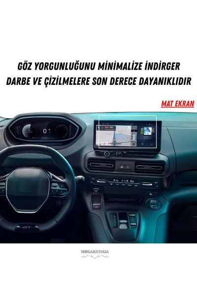Peugeot Partner 2025-2026 Navigasyon ve Multimedya Uyumlu Mat Ekran Koruyucu