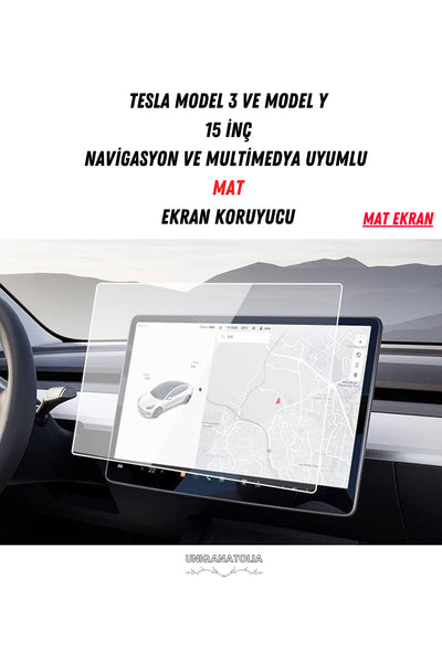 Tesla Model 3 ve Model Y 15 inç Navigasyon Multimedya Uyumlu Nano Ekran Koruyucu