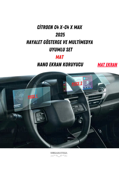 Citroen C4 X-C4 X Max 2025 Hayalet Gösterge ve Multimedya Uyumlu Mat Ekran Koruyucu