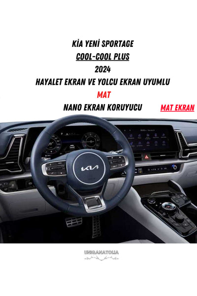 Kia Yeni Sportage Cool-Cool Plus 2024 Dijital Gösterge ve Bilgi Ekran Uyumlu Mat Ekran Koruyucu