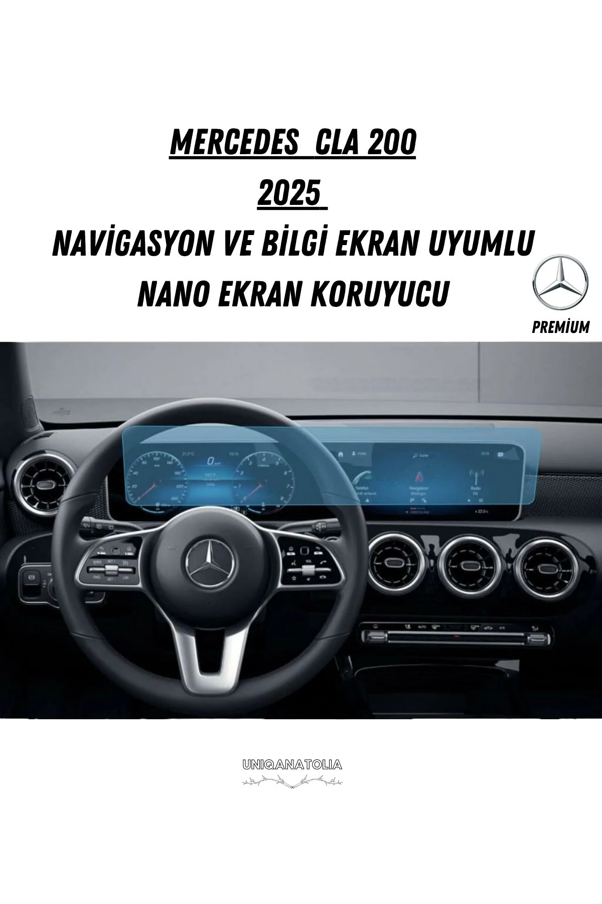 Mercedes CLA 200 2025 Navigasyon ve Bilgi Ekran Uyumlu Nano Ekran Koruyucu