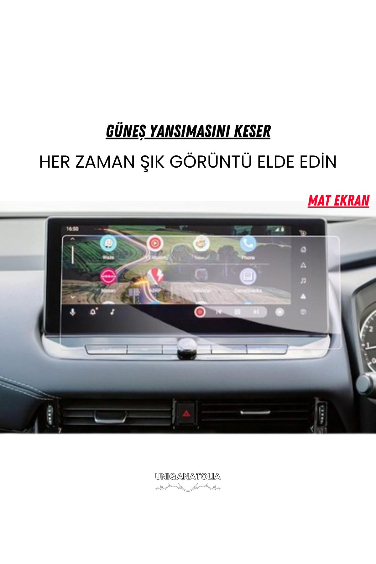 Nissan Juke 2024-2025 Navigasyon ve Multimedya Uyumlu Mat Ekran Koruyucu