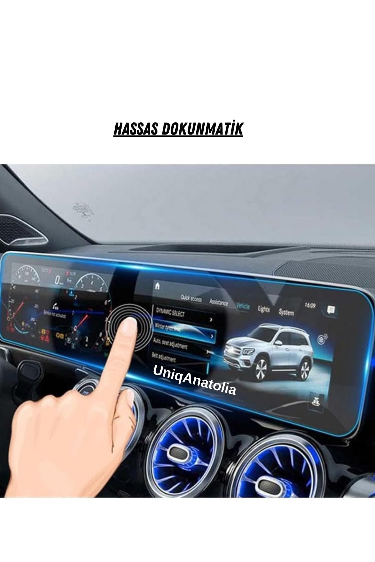 Mercedes GLB 200 2021-2023 Navigasyon Bilgi Ekranı Ve Dijital Gösterge Nano Ekran Koruyucu