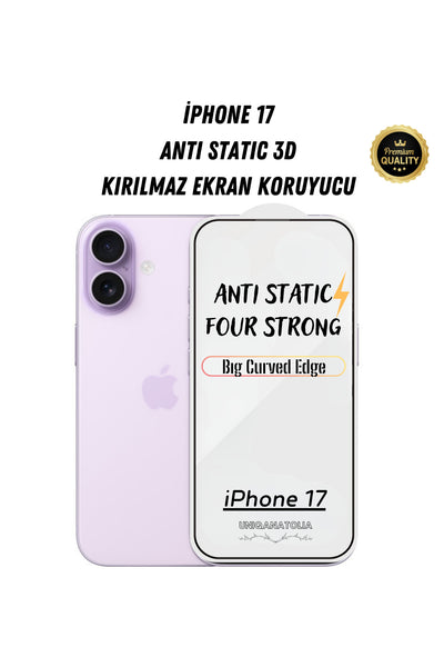 iPhone 17 Anti-Static 3D Toz Tutmayan Kırılmaz Ekran Koruyucu