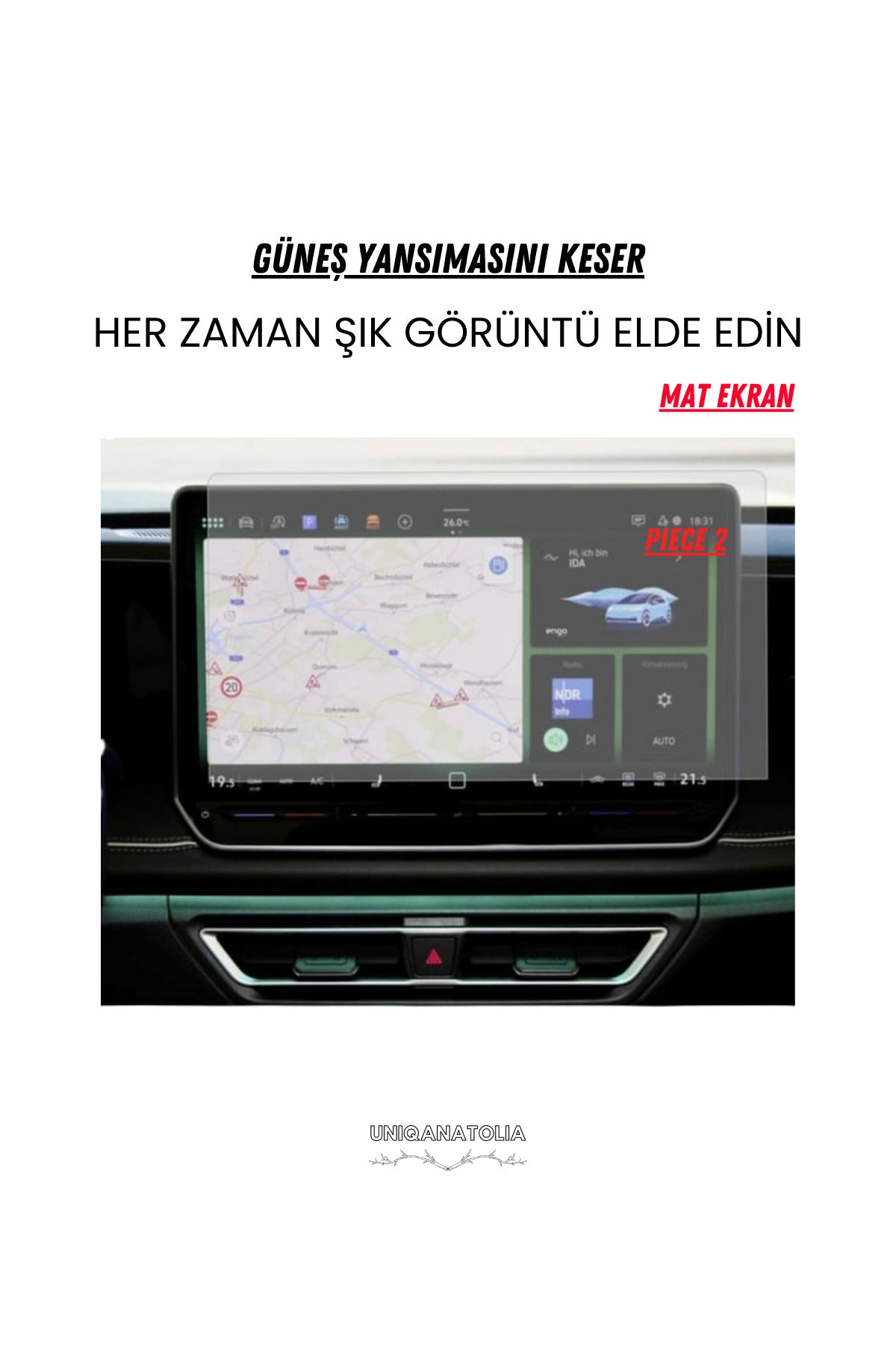 Volkwagen Tiguen 2024 Hayalet Gösterge ve Multimedya Uyumlu Set Mat Ekran Koruyucu