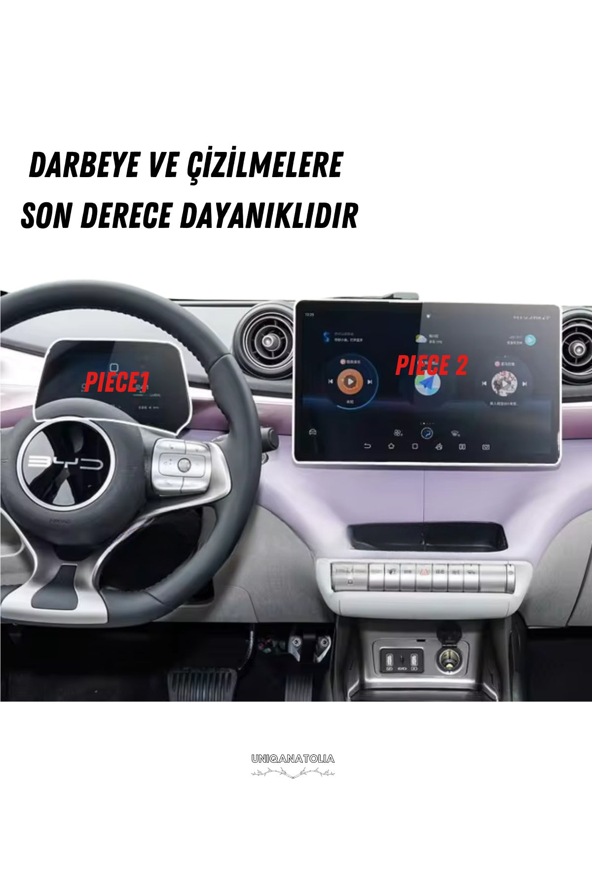 BYD DOLPHIN 2024-2025 Dijital Hayalet Gösterge ve Multimedya Uyumlu Set Nano Ekran Koruyucu