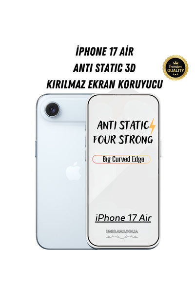 iPhone 17 Air Anti-Static 3D Toz Tutmayan Kırılmaz Ekran Koruyucu