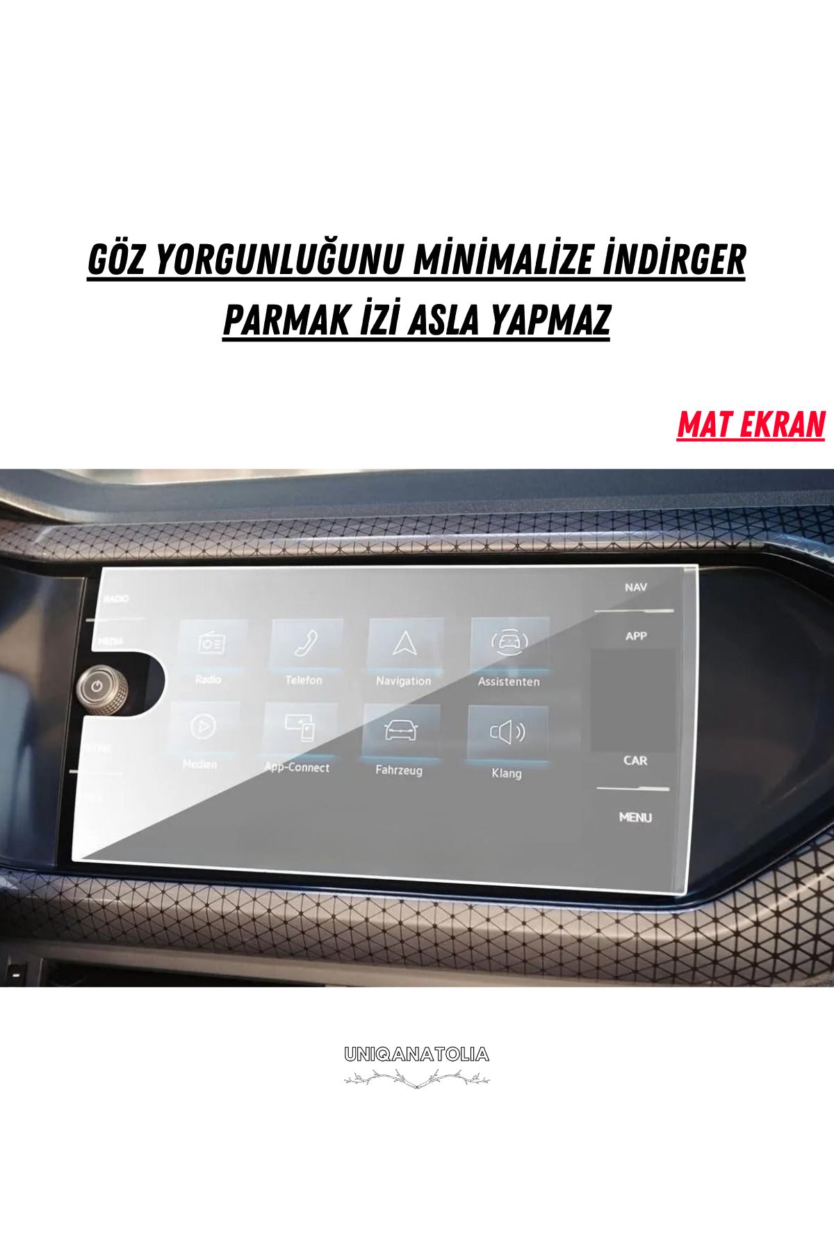 Volkswagen Makyajlı Taigo 2024-2025 Navigasyon ve Multimedya Uyumlu Mat Ekran Koruyucu