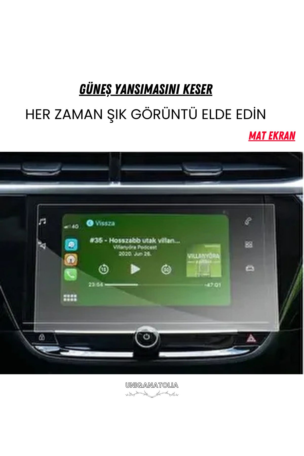 Opel Corsa F Kasa 7 inç Navigasyon ve Multimedya Uyumlu Mat Ekran Koruyucu