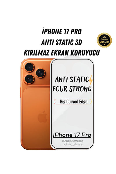 iPhone 17 Pro Anti-Static 3D Toz Tutmayan Kırılmaz Ekran Koruyucu