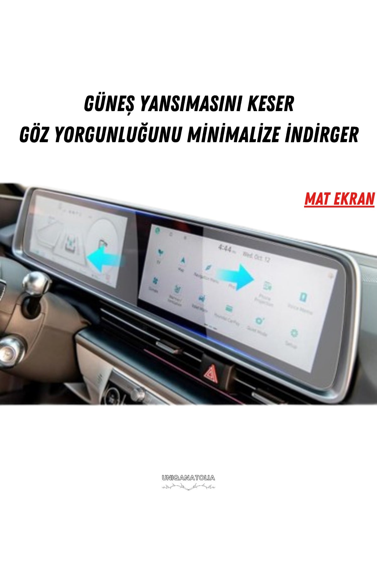 Hyundai Ioniq 6 2026 Hayalet ve Bilgi Ekran Uyumlu Mat Ekran Koruyucu