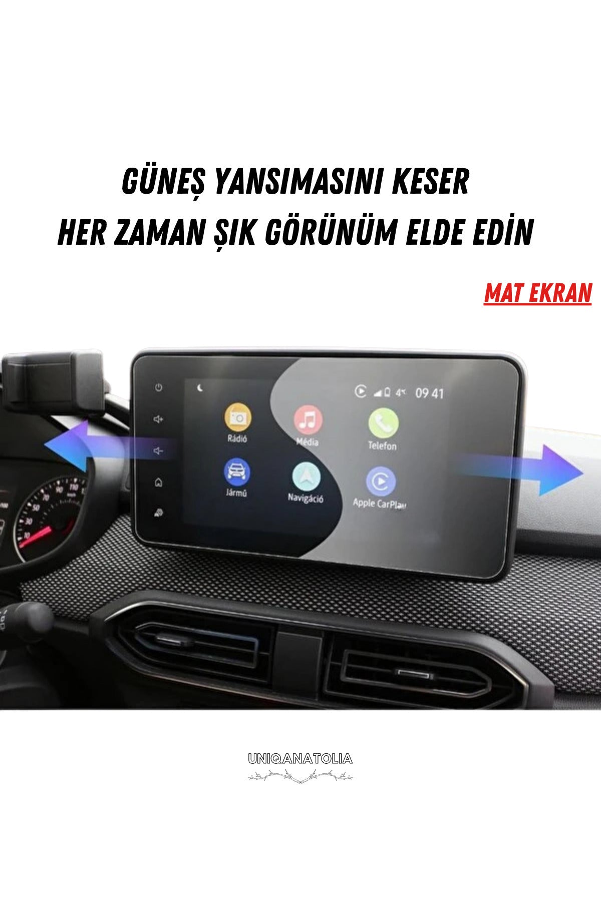 Dacia Sandero 2024-2025 Navigasyon Ve Multimedya Uyumlu Mat Ekran Koruyucu