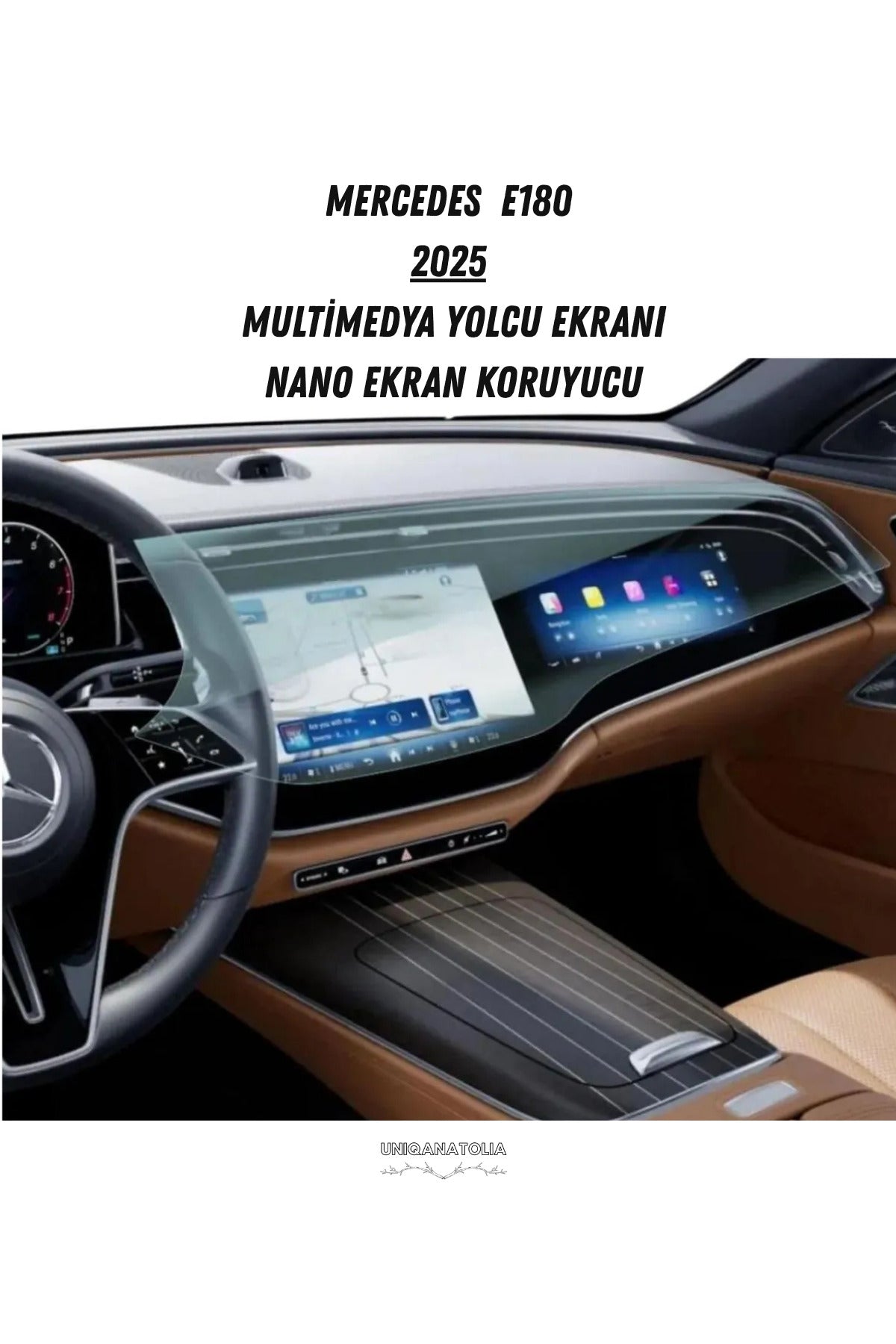 Mercedes E180 2025 Multimedya ve Yolcu Ekran Uyumlu Nano Ekran Koruyucu