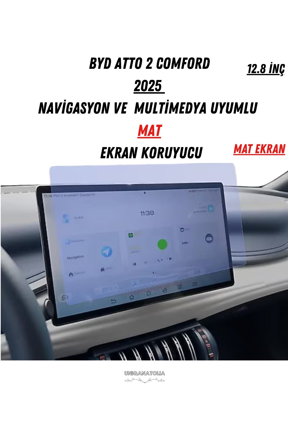 BYD Atto 2 Comford 2025 Multimedya Uyumlu Mat Ekran Koruyucu