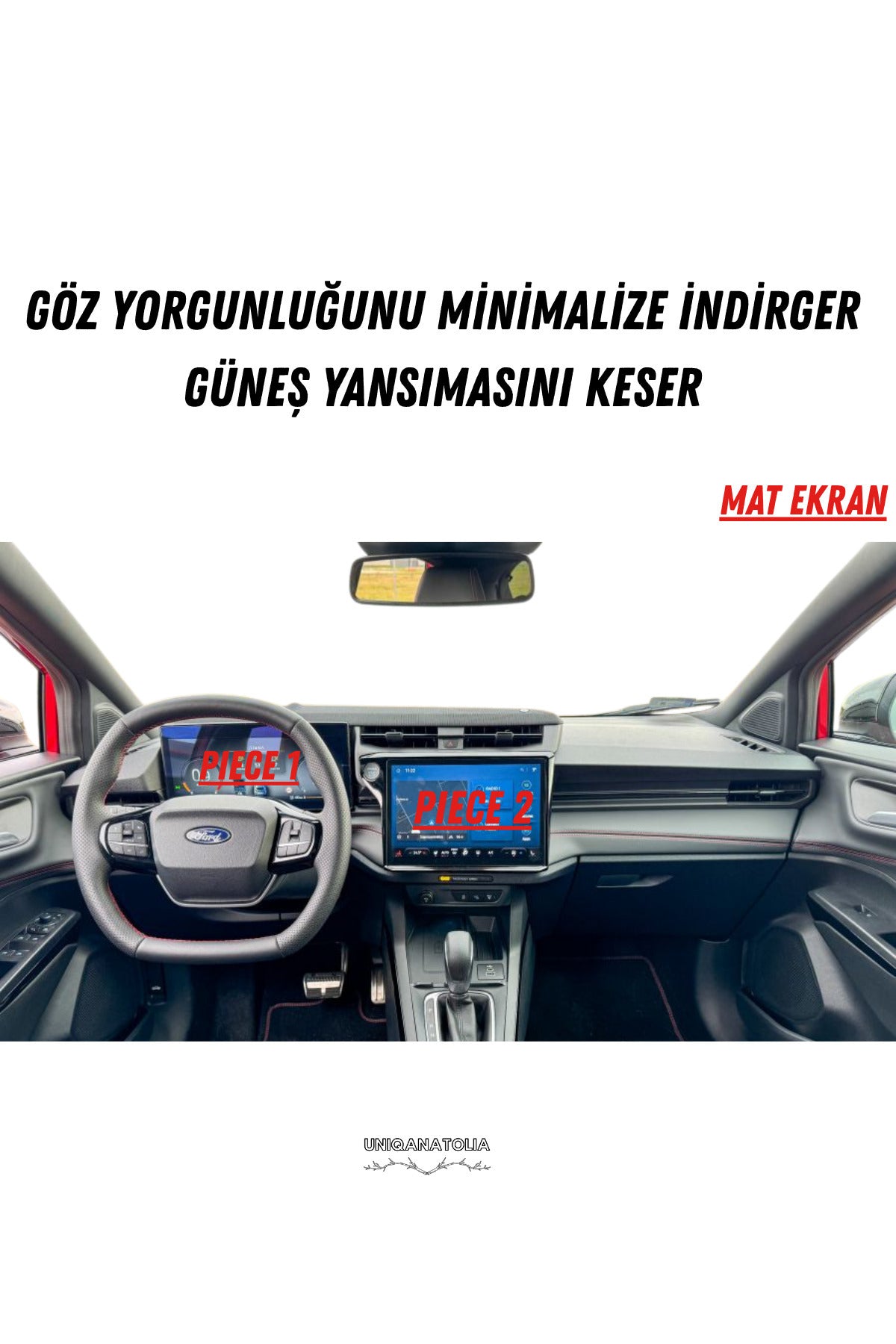 Ford Puma 2025-2026 Hayalet Gösterge Ve Multimedya Uyumlu Set Mat Ekran Koruyucu
