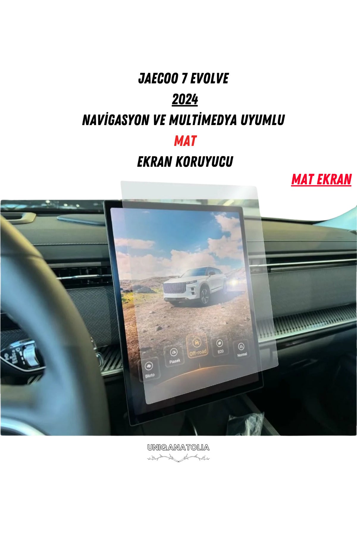 Jaecoo 7 Evolve 2024 Navigasyon ve Multimedya Uyumlu Mat Ekran Koruyucu