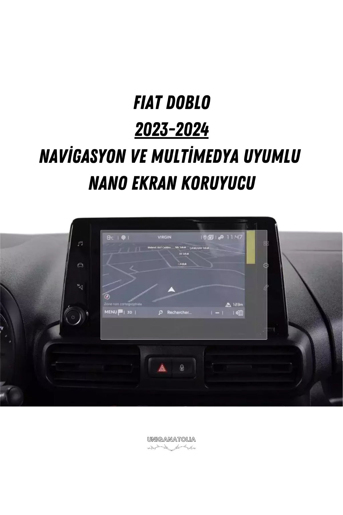 Fıat Doblo 2023-2024 Navigasyon ve Multimedya Uyumlu Nano Ekran Koruyucu