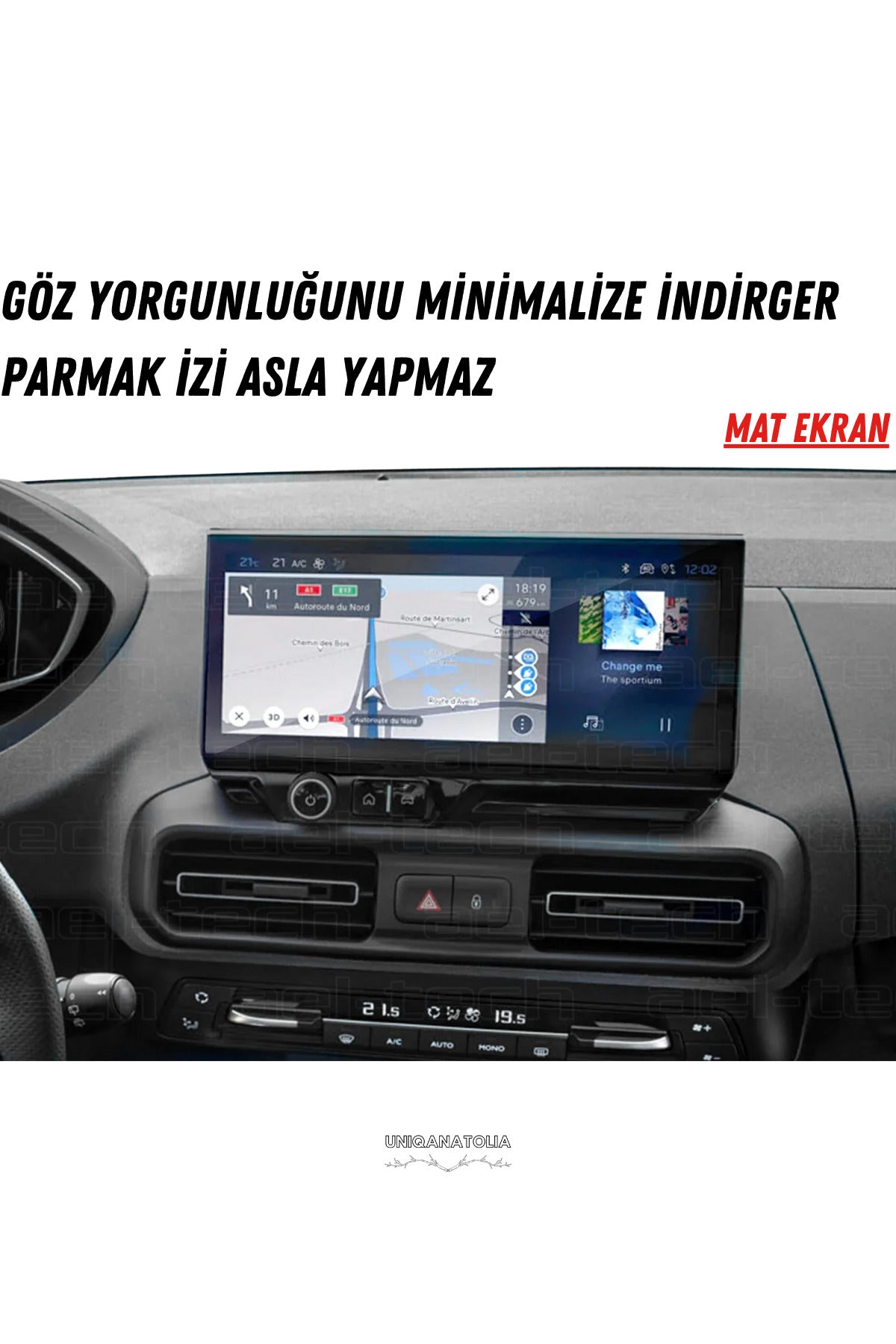 Peugeot Rifter 2025 Navigasyon ve Multimedya Uyumlu Mat Ekran Koruyucu