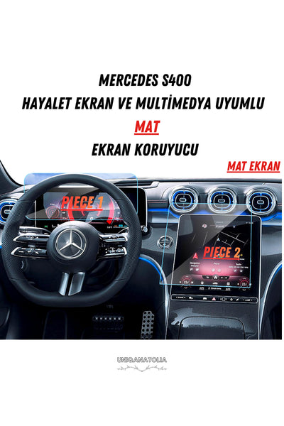 Mercedes S400 Hayalet Ekran Ve Multimedya Uyumlu Set Mat Ekran Koruyucu
