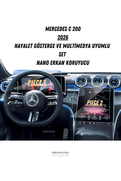 Mercedes C200 2026 Hayalet Ekran Ve Multimedya Uyumlu Set Nano Ekran Koruyucu