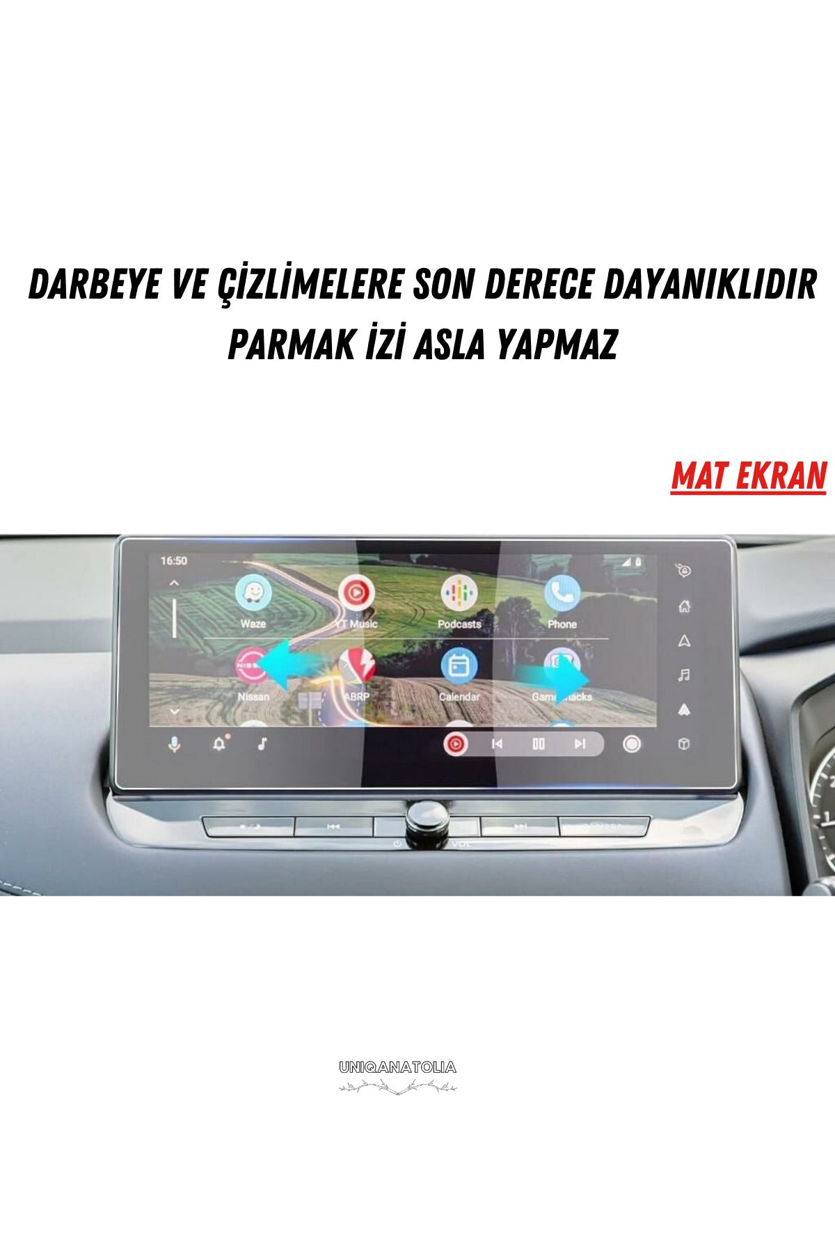 Nissan Juke 2026 Navigasyon ve Multimedya Uyumlu Mat Ekran Koruyucu